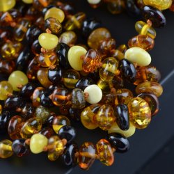 Amber necklace baroque multicolour polished